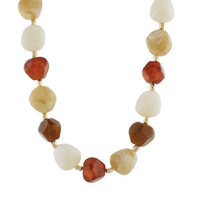Geometric Marble Stone Necklace in Multi Tortoise