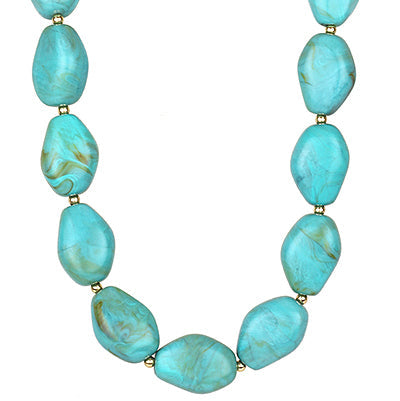 Color Marble Stone Ball Necklace (Multiple Colors Available!)