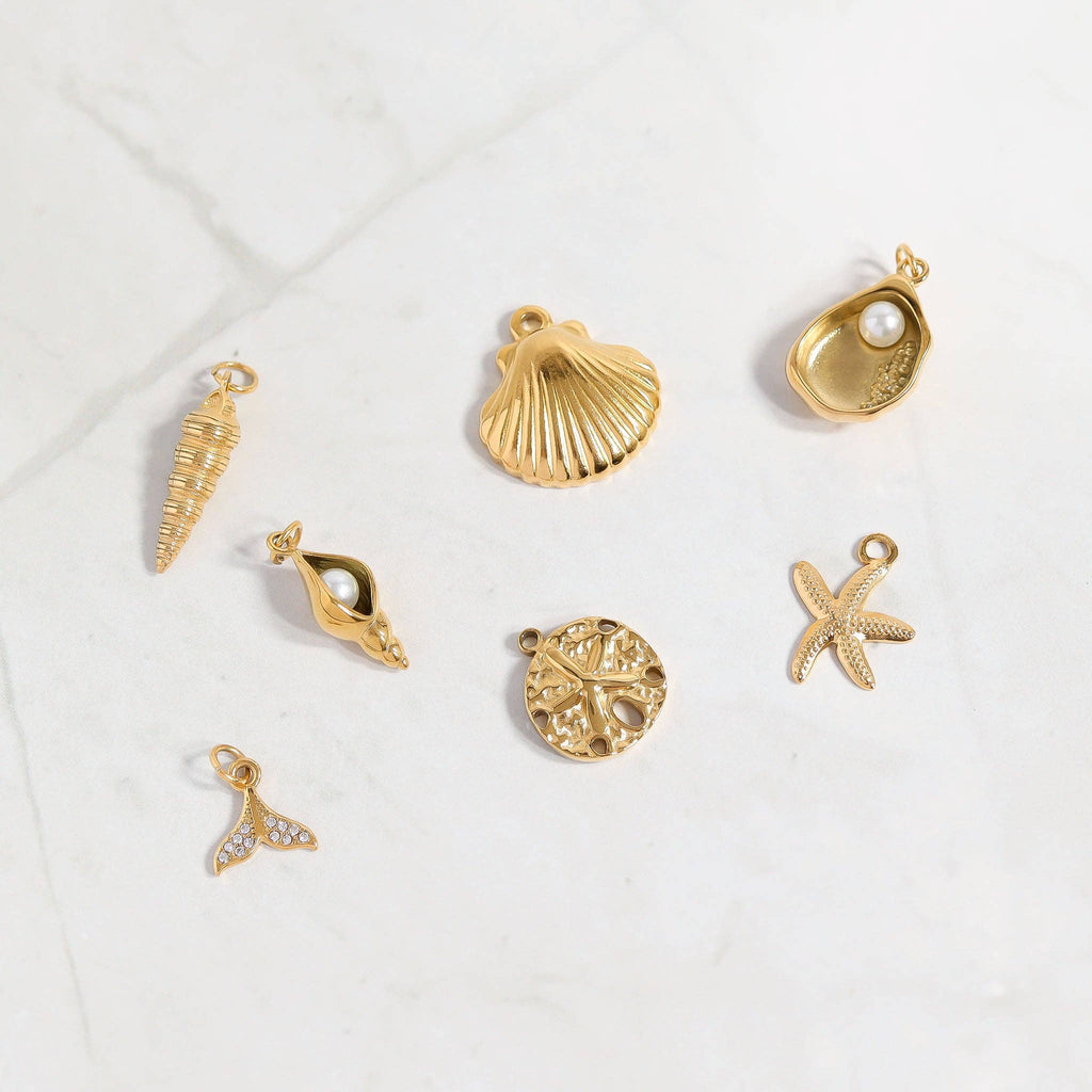 18K Gold PVD Stainless Steel Starfish Charm