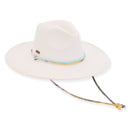 White, Paperbraid Safari With Chin Cord, Brim 4"