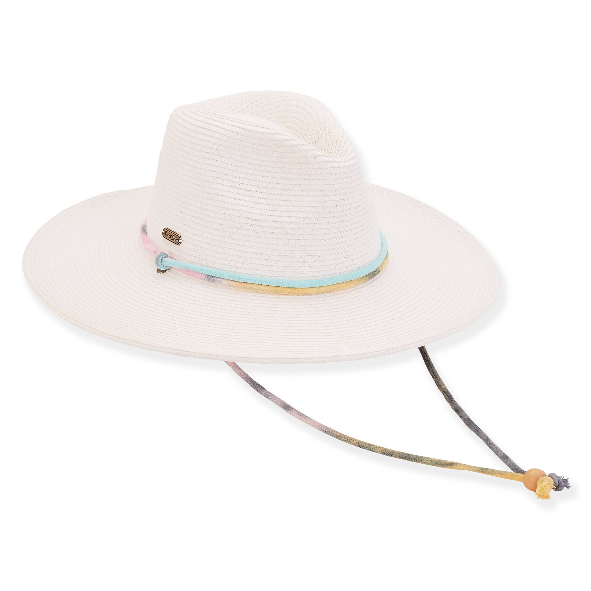 White, Paperbraid Safari With Chin Cord, Brim 4"
