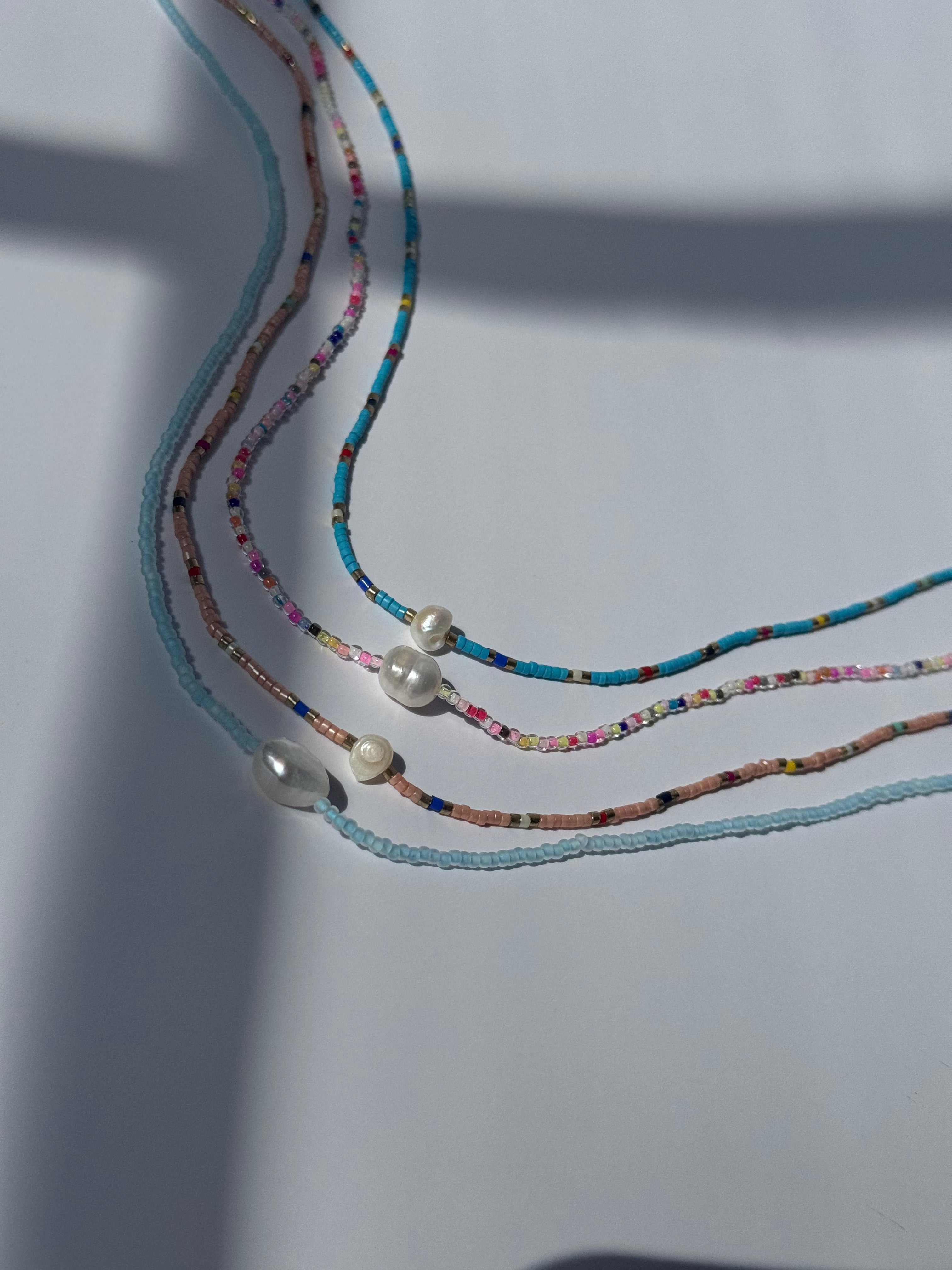 Glass Bead & Pearl Necklace