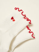 Heart Duo Ruffle Pilates Socks