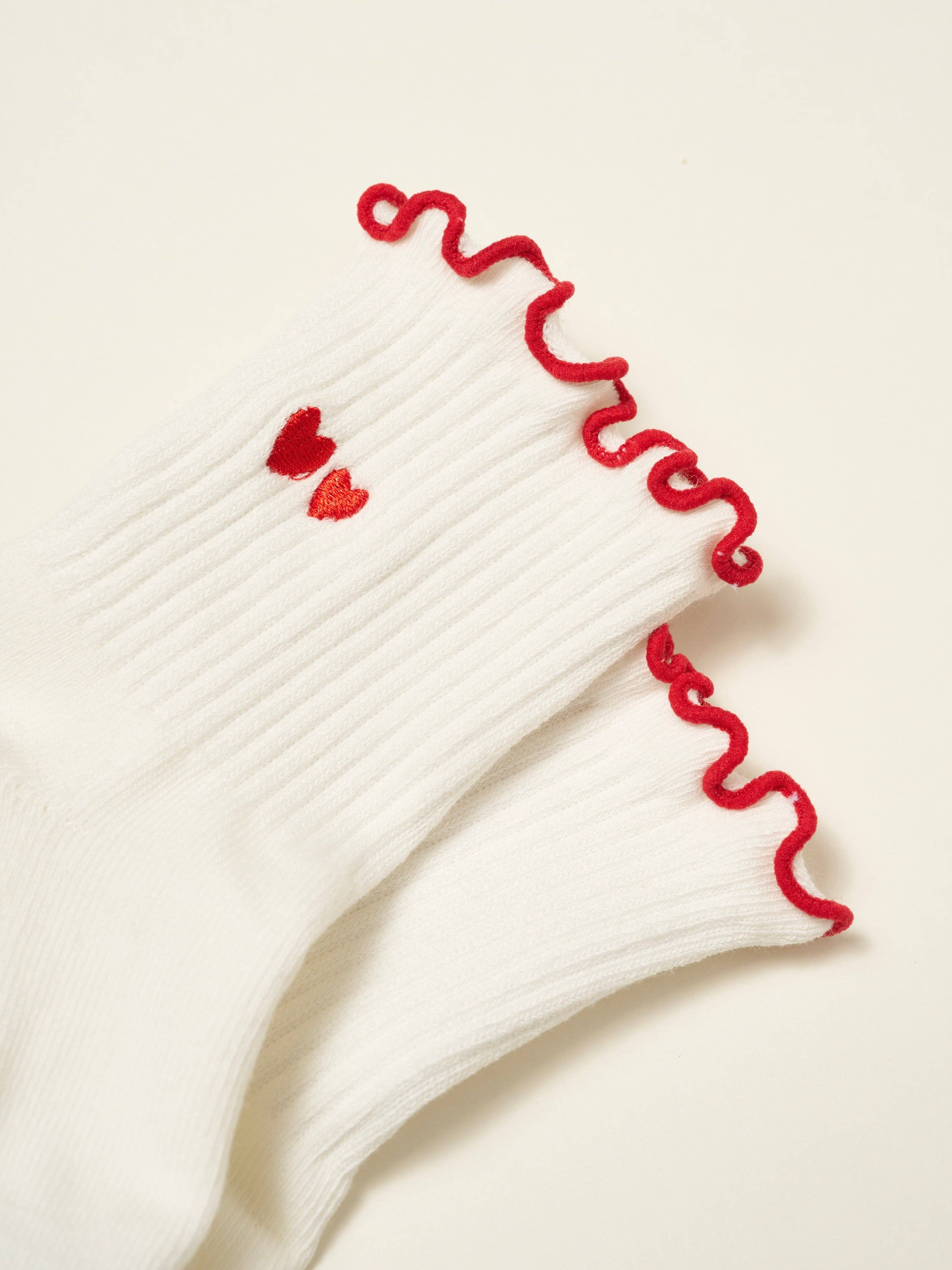 Heart Duo Ruffle Pilates Socks