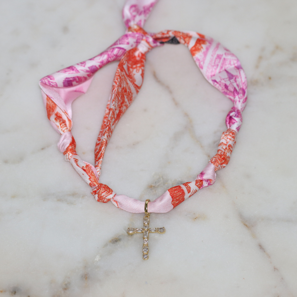 Blush Tied Charm Necklace