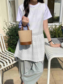 Straw Bucket Crossbody Bag