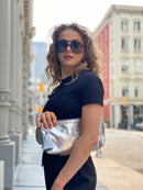 Silver Metallic Clutch