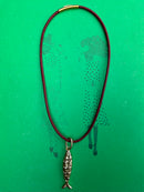 Leather Cord with Gold Fish Charm