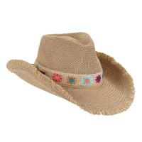Western Hat with Decorative Band and Fringe