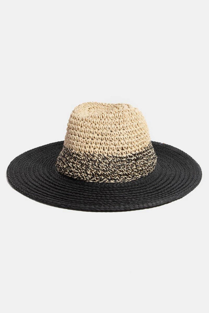 Two Tone Contrast Straw Hat