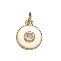 24K Gold Filled Clear CZ Gold 10mm Charm