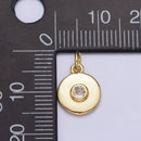 24K Gold Filled Clear CZ Gold 10mm Charm