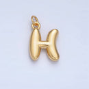 24K Gold Filled 17mm Initial Letter Chubby Balloon Charm