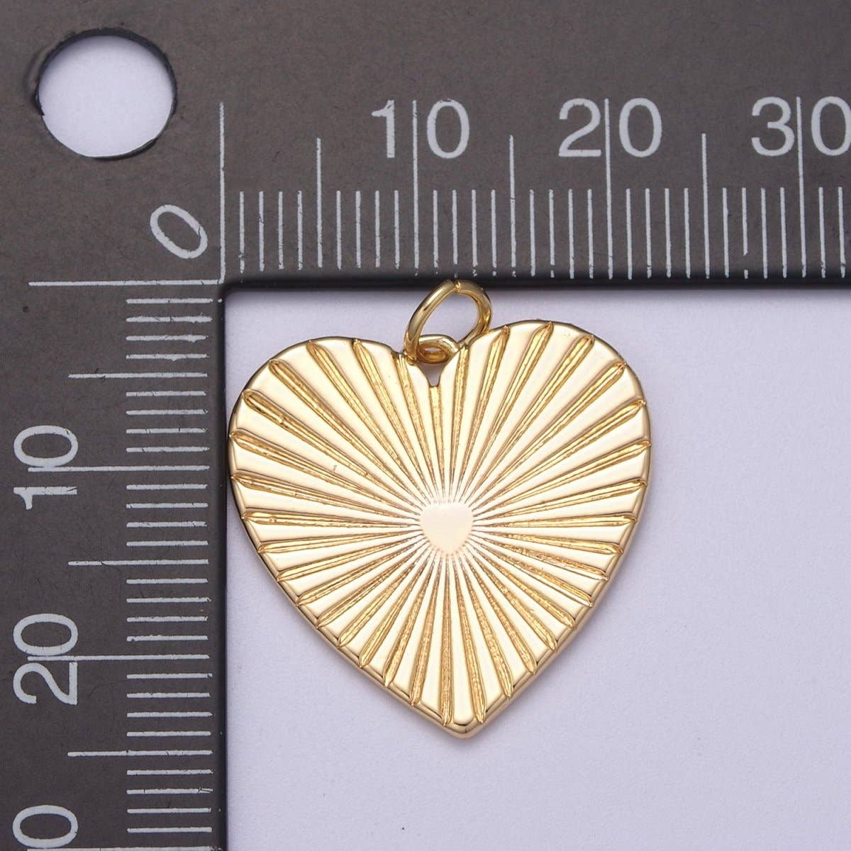 16K Gold Filled Sunburst Heart Charm