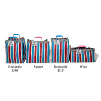 SQUARE RECYCLED PLASTIC STRIPE BAG