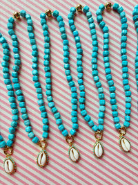 Turquoise Cowrie Shell Necklace