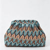 Multicolor Striped Pattern Cloud Clutch Bag