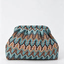 Multicolor Striped Pattern Cloud Clutch Bag