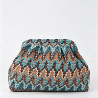 Multicolor Striped Pattern Cloud Clutch Bag
