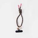 Khaki/Pink Wristlet Phone Strap