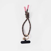 Khaki/Pink Wristlet Phone Strap