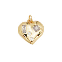 Zircon Heart with Stone Shapes Charm