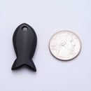 Natural Gemstone 40mm Agate Under the Sea Fish Bead Charm