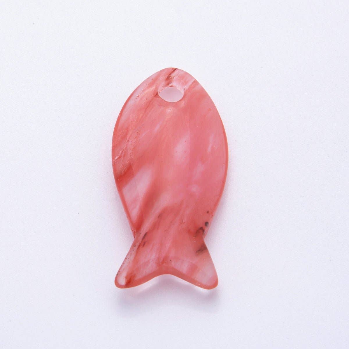 Natural Gemstone 40mm Agate Under the Sea Fish Bead Charm