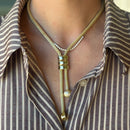 Mesh Y Necklace in Gold