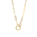 18K Gold PVD Engravable Paperclip Charm Necklace