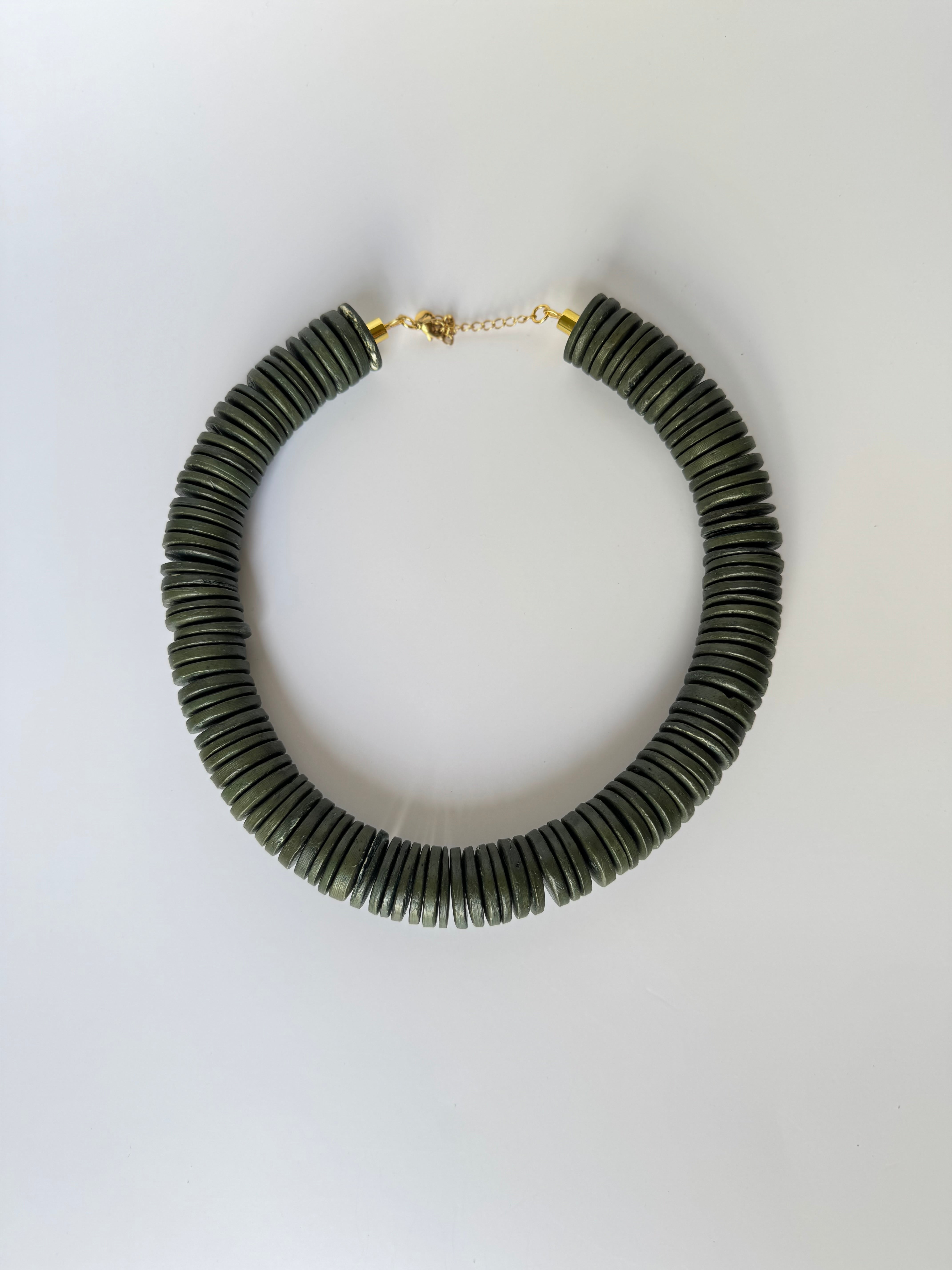 Handmade Coconut Disk Bead Necklace