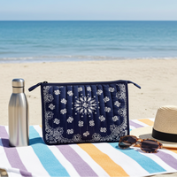 Bandana Print Pouch - Navy