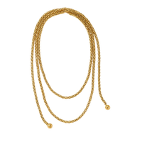 Audrey Lariat Rope Tassel Ball Chain Wrap Steel Necklace
