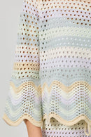 Open Stitch High Low Knit Cover Up Top