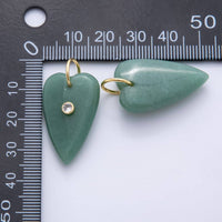 Quartz Long Heart Gemstone Charm in Carnelian