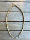 Gold Beaded Necklace with Colorful Accent Beads