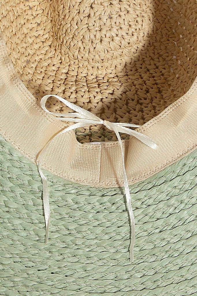 Two Tone Contrast Straw Hat