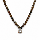 Beaded Necklace with Bezel Charm