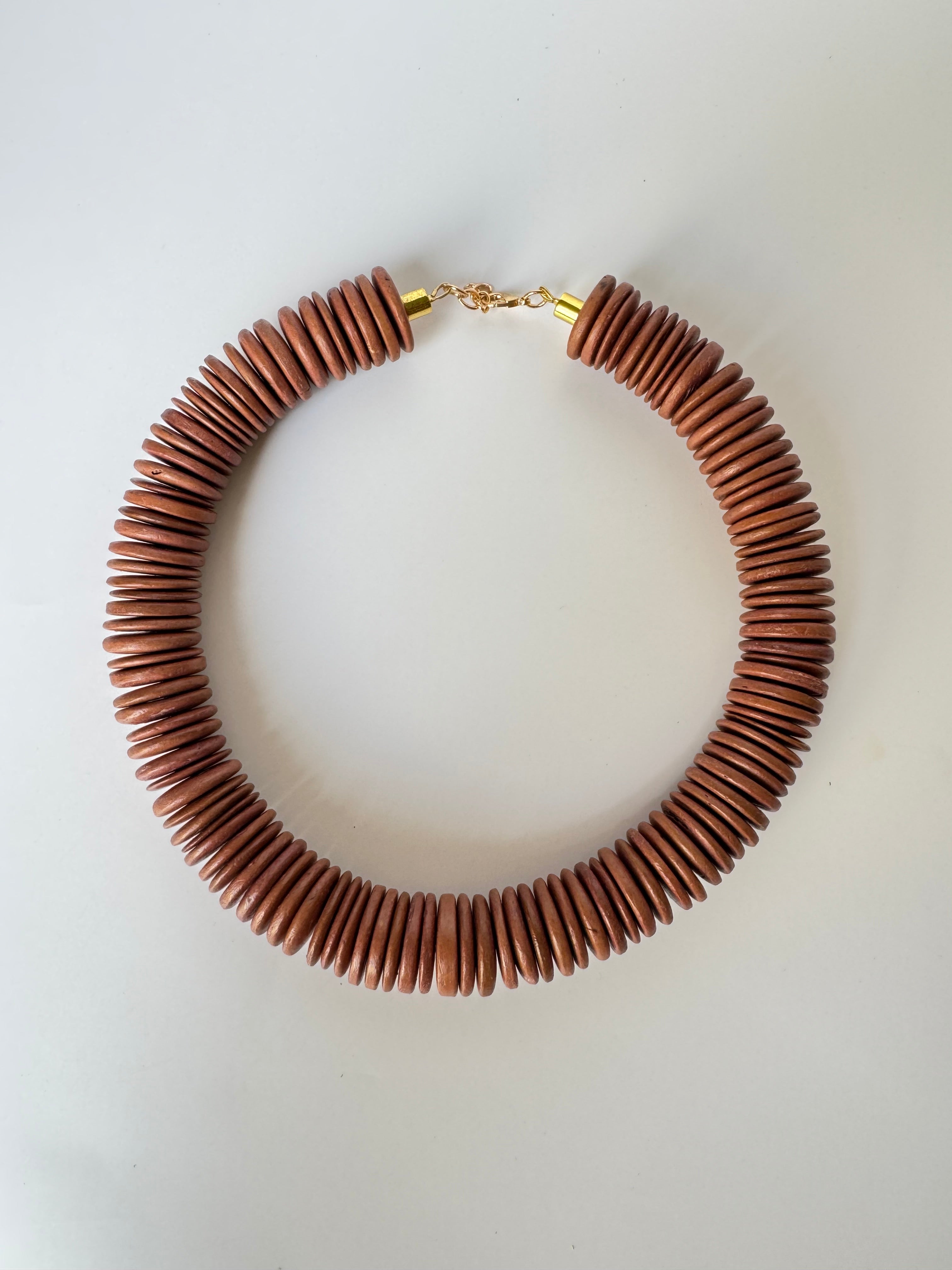 Handmade Coconut Disk Bead Necklace