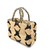 Gemma Crochet Disc Rectangle Straw Basket Handbag