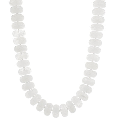 Chunky Rondelle Bead Necklace in White