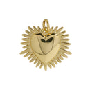 Small Starburst Heart Charm For Charm Necklace