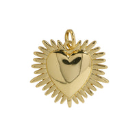 Small Starburst Heart Charm For Charm Necklace