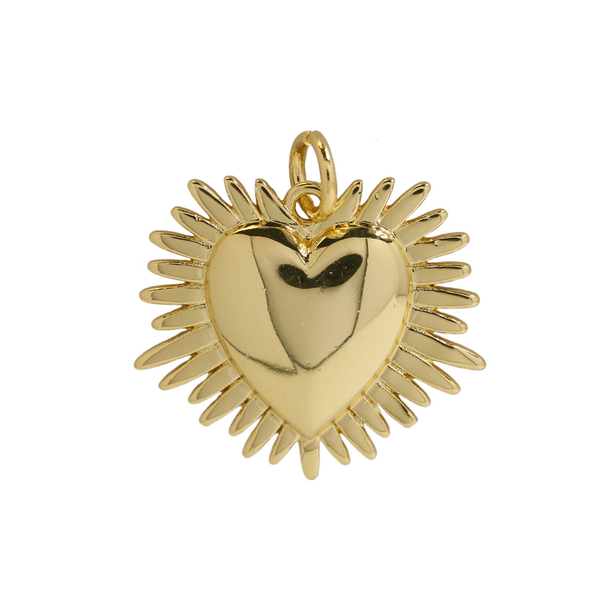 Small Starburst Heart Charm For Charm Necklace