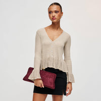 Kristin - Faux Suede Clutch