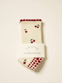 Little Cherry Petal Pilates Socks