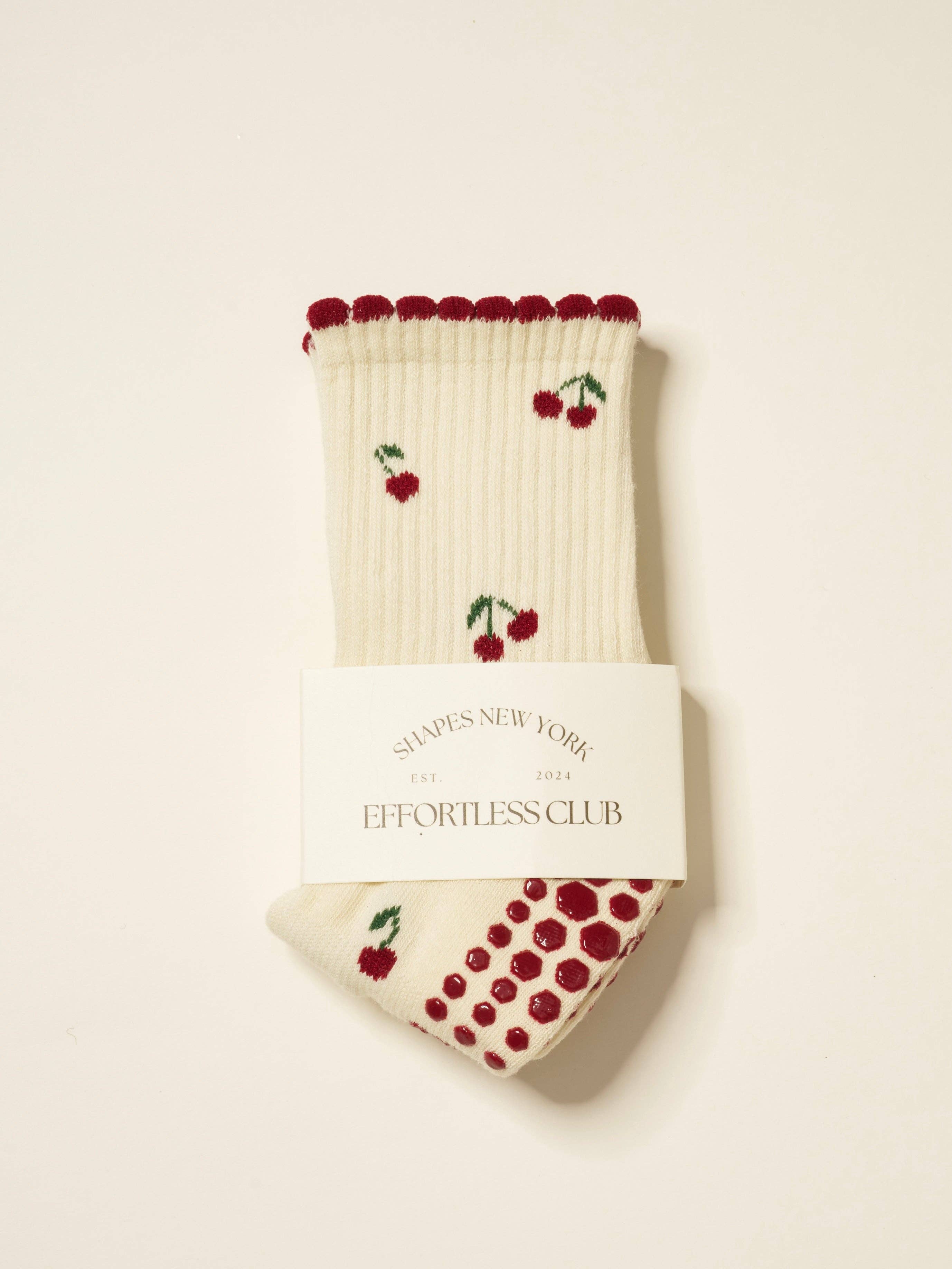 Little Cherry Petal Pilates Socks