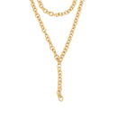 18K Gold PVD Stainless Steel Chunky Chain Lariat Necklace