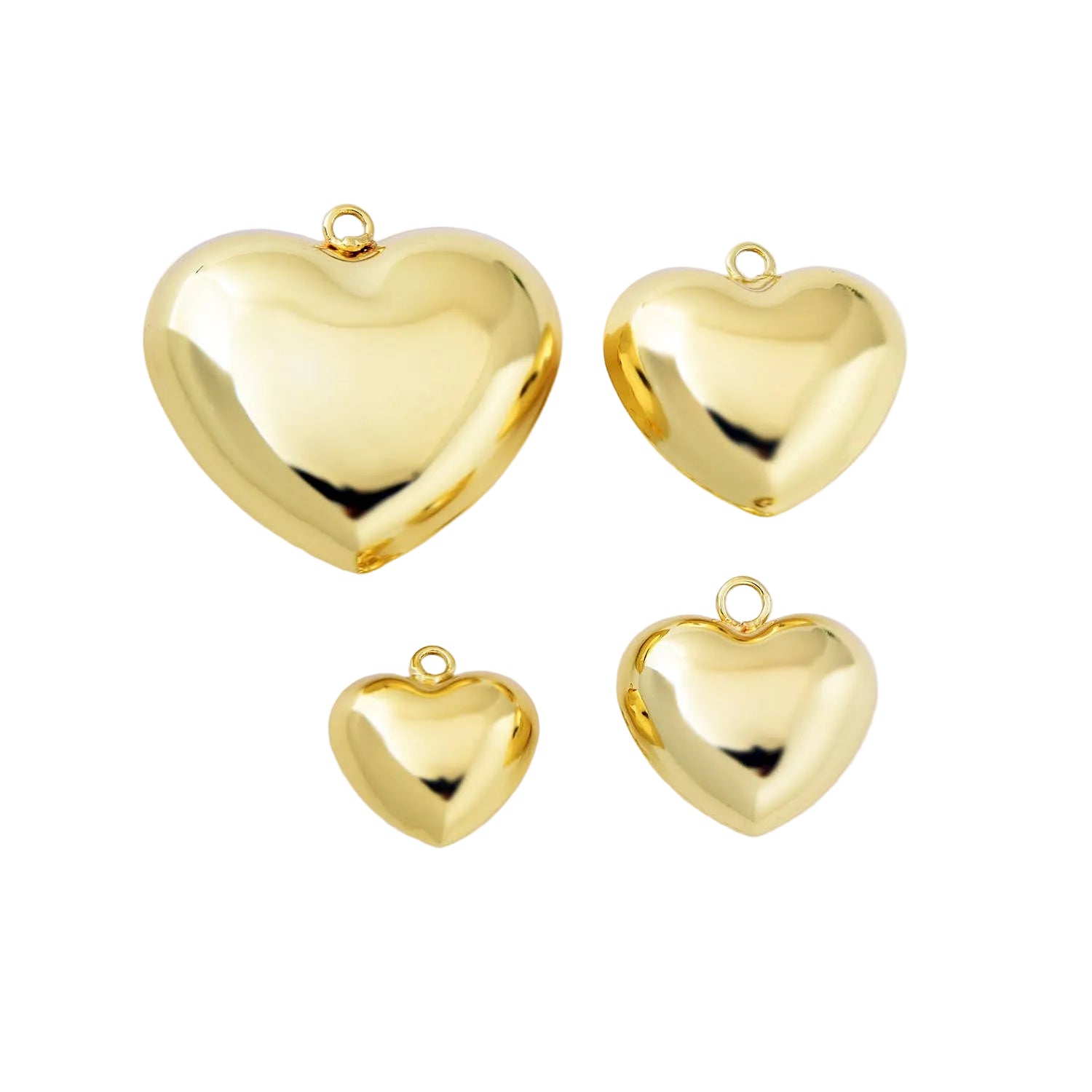 XL Gold Filled Puffy Love Heart Charm Pendant