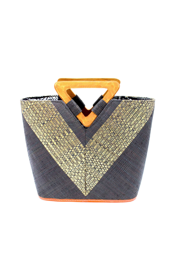 Zuki Wynwood Straw Handbag with Metallic Detailing